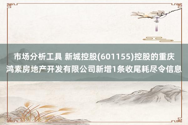 市场分析工具 新城控股(601155)控股的重庆鸿素房地产开发有限公司新增1条收尾耗尽令信息