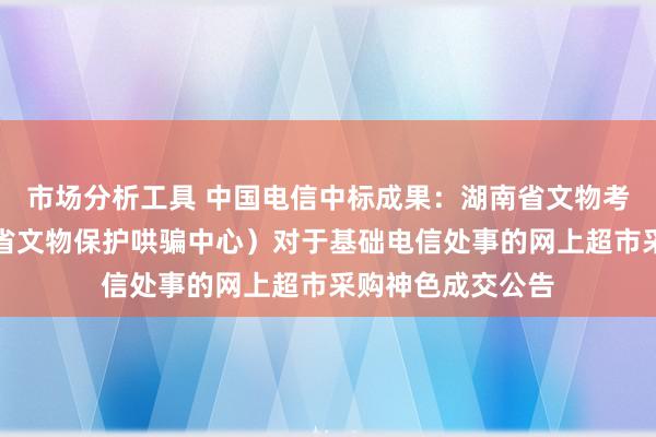 市场分析工具 中国电信中标成果：湖南省文物考古商议院（湖南省文物保护哄骗中心）对于基础电信处事的网上超市采购神色成交公告