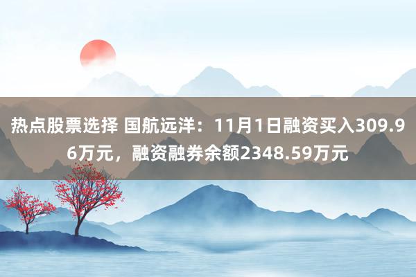 热点股票选择 国航远洋：11月1日融资买入309.96万元，融资融券余额2348.59万元