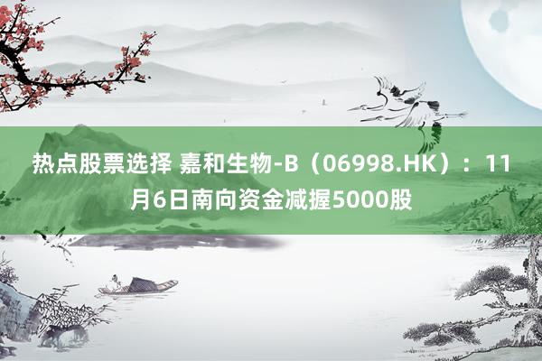 热点股票选择 嘉和生物-B（06998.HK）：11月6日南向资金减握5000股