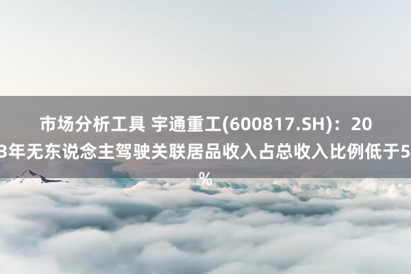 市场分析工具 宇通重工(600817.SH)：2023年无东说念主驾驶关联居品收入占总收入比例低于5%