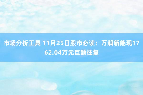 市场分析工具 11月25日股市必读：万润新能现1762.04万元巨额往复