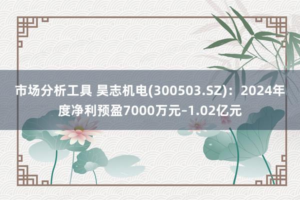 市场分析工具 昊志机电(300503.SZ)：2024年度净利预盈7000万元–1.02亿元