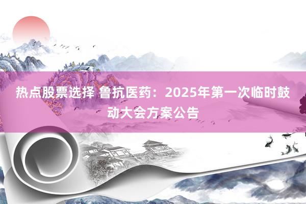 热点股票选择 鲁抗医药：2025年第一次临时鼓动大会方案公告