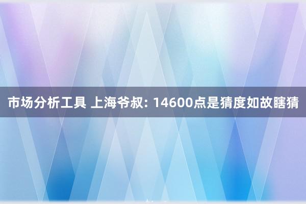 市场分析工具 上海爷叔: 14600点是猜度如故瞎猜