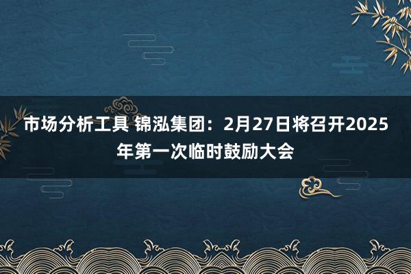 市场分析工具 锦泓集团：2月27日将召开2025年第一次临时鼓励大会