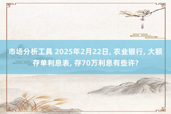 市场分析工具 2025年2月22日, 农业银行, 大额存单利息表, 存70万利息有些许?